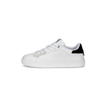 Pantofi sport din piele ecologica cu insertii din piele intoarsa Lajila