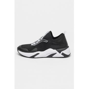 Pantofi sport slip-on cu aspect tricotat