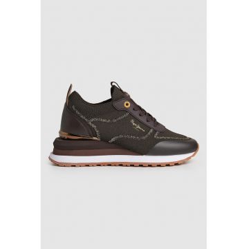 Pantofi sport wedge slip-on cu insertii stralucitoare