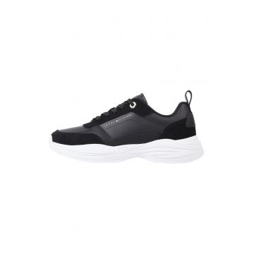 Pantofi sport cu insertii de piele intoarsa si piele