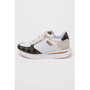 Pantofi sport cu model si garnituri din piele