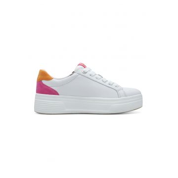 Pantofi sport de piele cu garnitura contrastanta