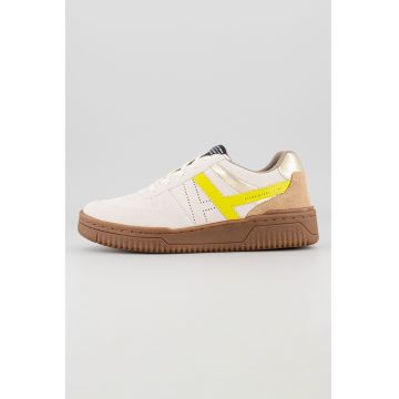 Pantofi sport de piele cu garnituri de piele intoarsa