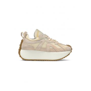 Pantofi sport de piele cu garnituri de plasa