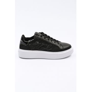 Pantofi sport de piele cu insertii de plasa