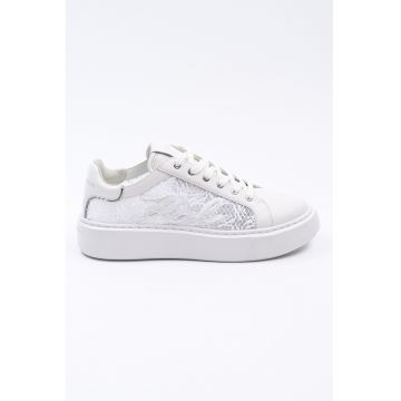 Pantofi sport de piele cu insertii de plasa