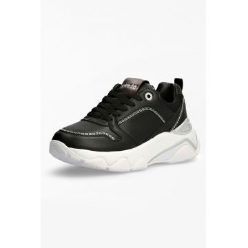 Pantofi sport de piele ecologica cu aspect perforat