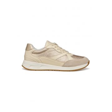 Pantofi sport de piele ecologica cu insertii de piele intoarsa