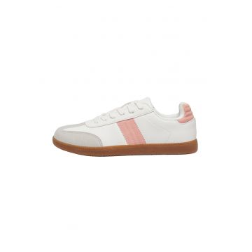 Pantofi sport de piele ecologica cu sireturi