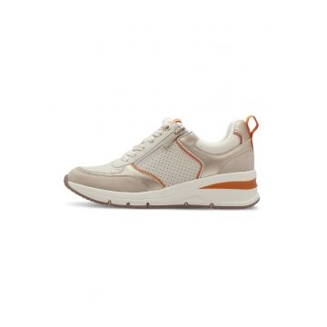 Pantofi sport de piele ecologica si material textil