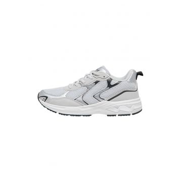 Pantofi sport de piele ecologica si material textil