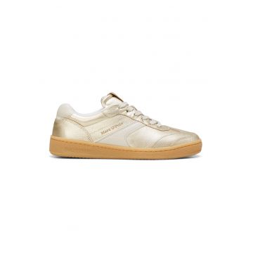 Pantofi sport de piele si varf rotund