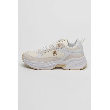 Pantofi sport demi-wedge de piele