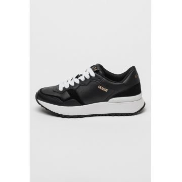Pantofi sport din piele ecologica cu detalii logo