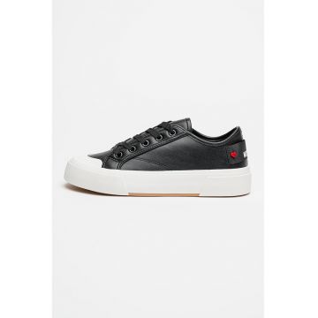 Pantofi sport din piele si piele ecologica cu talpa flatform