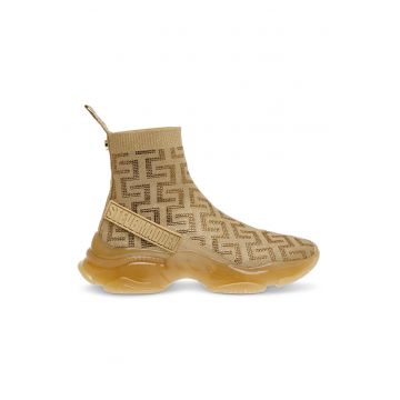 Pantofi sport high-cut cu model cu monograma
