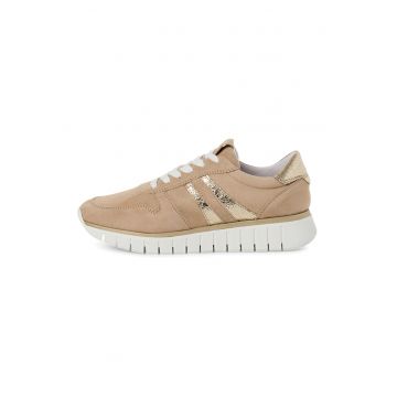 Pantofi sport low-cut cu garnituri de piele