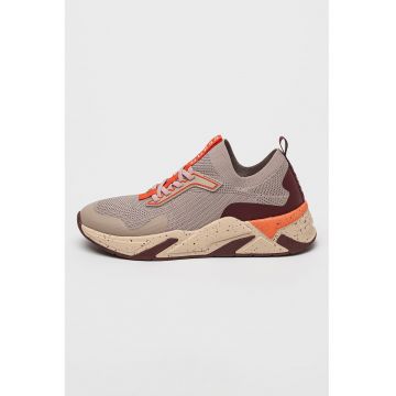 Pantofi sport slip-on cu aspect tricotat