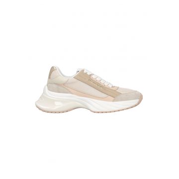 Pantofi sport wedge de piele intoarsa si piele ecologica