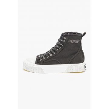 Tenisi high-top cu sireturi contrastante