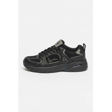 Pantofi sport cu insertii de piele ecologica