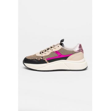 Pantofi sport cu model animal print si garnituri din piele Starlyn