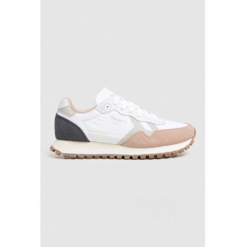 Pantofi sport cu model colorblock si insertii de piele intoarsa
