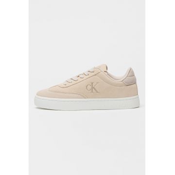 Pantofi sport cu talpa flatform - din piele intoarsa