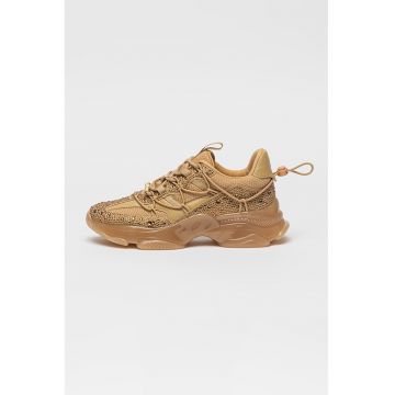 Pantofi sport cu talpa wedge si strasuri Magneto-R-E - Auriu