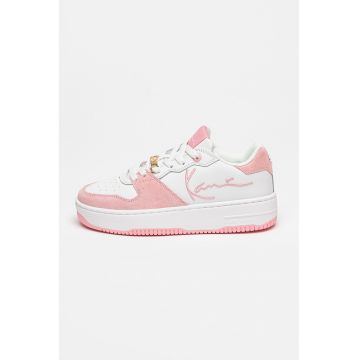 Pantofi sport de piele cu garnituri de piele intoarsa