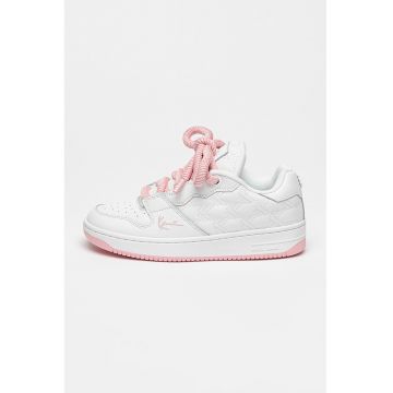 Pantofi sport de piele cu segment frontal perforat