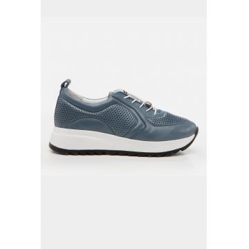 Pantofi sport de piele cu varf rotund