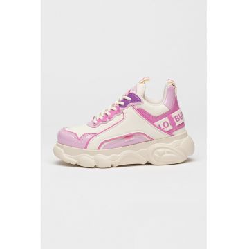Pantofi sport de piele ecologica cu logo