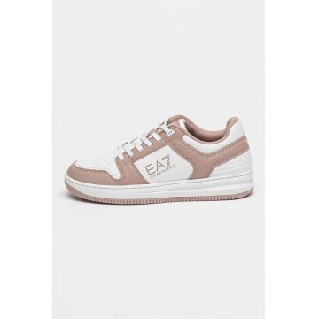 Pantofi sport de piele ecologica cu model colorblock