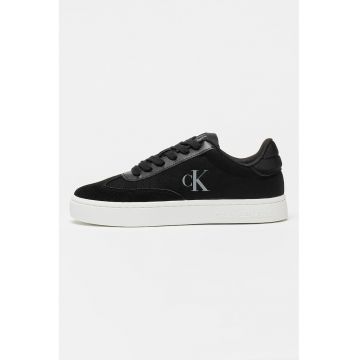 Pantofi sport din material textil cu garnituri din piele intoarsa