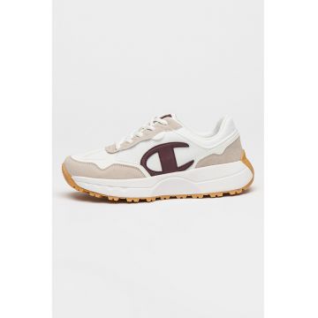 Pantofi sport din material textil cu insertii din piele intoarsa ecologica Canna