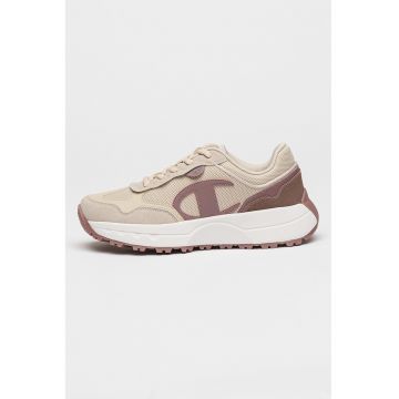 Pantofi sport din material textil cu insertii din piele intoarsa ecologica Canna
