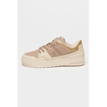 Pantofi sport din piele cu detaliu logo