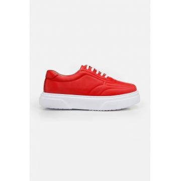 Pantofi sport din piele cu model uni