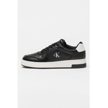 Pantofi sport din piele cu segment cu perforatii