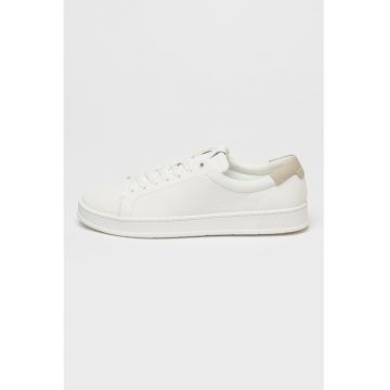 Pantofi sport din piele cu sireturi - Alb