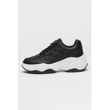 Pantofi sport din piele ecologica cu logo aplicat