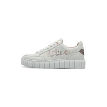 Pantofi sport din piele ecologica cu logo