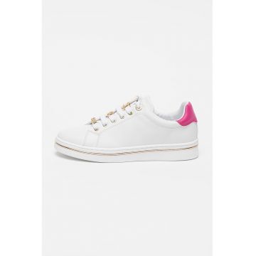 Pantofi sport din piele ecologica cu model logo