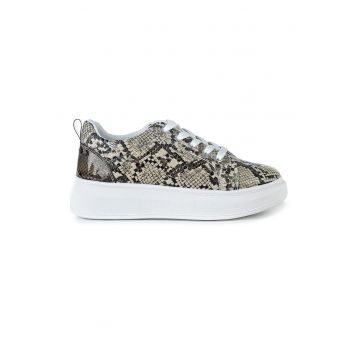 Pantofi sport din piele ecologica cu model piele de reptila