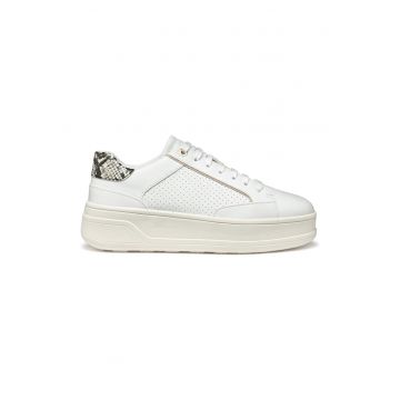 Pantofi sport din piele ecologica cu platforma si model cu perforatii