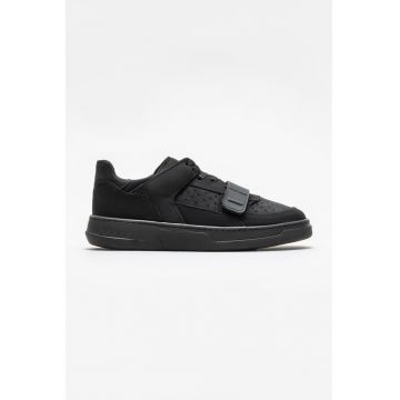 Pantofi sport din piele nabuc cu detalii perforate