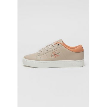 Pantofi sport din piele si piele ecologica cu logo in lateral