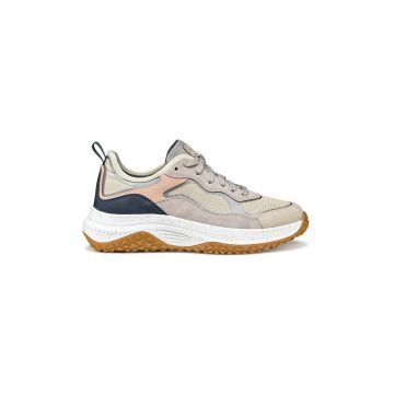 Pantofi sport din plasa cu garnituri din piele intoarsa si talpa masiva