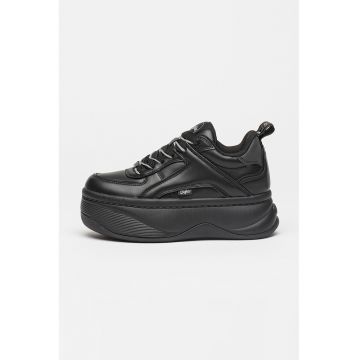 Pantofi sport flatform de piele ecologica